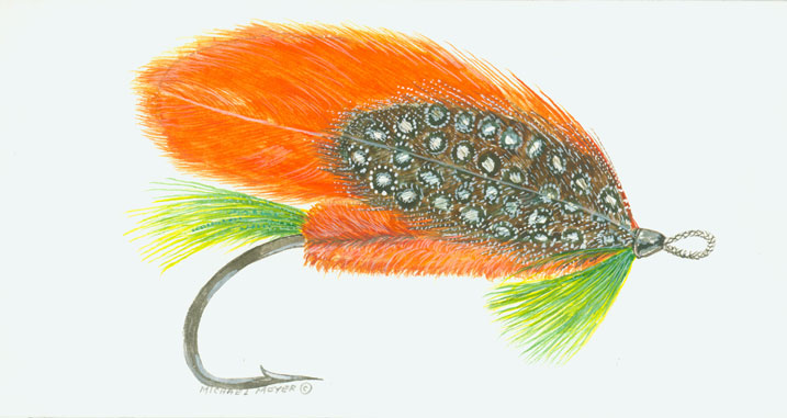 Orange and Green Fly Fish